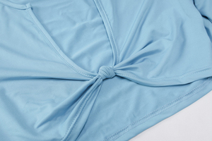 manga larga giro Tops 2 piezas conjunto de pantalones de Color sólido ajustados trajes de las mujeres conjuntos de dos piezas - Product Image 6