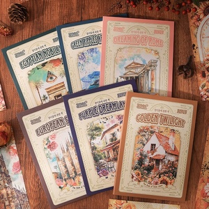 Colección de Escenas de Rosas, Pegatinas Decorativas Retro para Cubiertas de <span class=keywords><strong>Libros</strong></span> de Arquitectura, Material de Papel No Adhesivo para Diario - Product Image 1