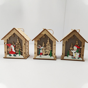 Décorations de Noël en bois illuminées avec Père Noël, rennes et bonbons de neige pour la décoration des fêtes - Product Image 2