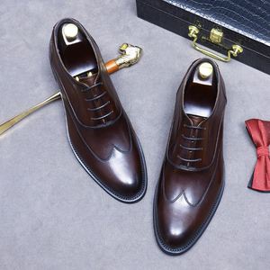Zapatos de Vestir Formales para Hombre con Parte Superior de Cuero, Estilo Oxford Hechos a Mano, Zapatos de Novio para Boda, Zapatos Casuales de Tacón Alto para Hombre - Product Image 2