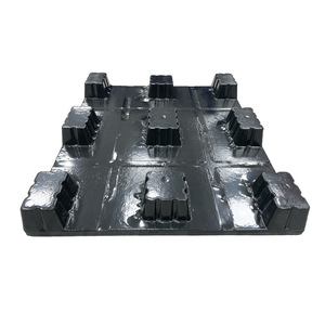 พาเลทพลาสติกสีดำ ขนาด 1200x1000x138 มม. แบบ 9 ขา สำหรับรถยก 4 ทิศทาง เหมาะสำหรับขนส่งทางอากาศ ทางทะเล คลังสินค้า และโลจิสติกส์ - Product Image 1