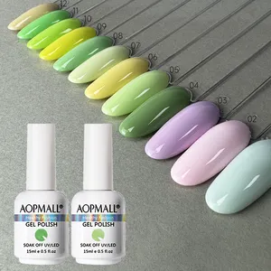 Aopmall Manufacture Factory Summer Spring Colors UV Gel Nail Polish LED Private Label OEM Vegan Resin Free Sample Gel Polish