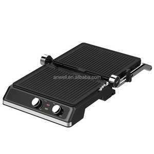 ANWELL Grille de contact professionnelle 2200W avec plaques détachables 34*23cm XL <span class=keywords><strong>XXL</strong></span> pour 6 tranches, grand modèle mécanique 2000W avec minuterie - Product Image 4