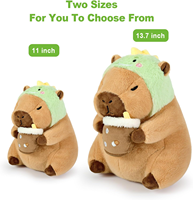 Haute qualité Capybara en peluche oreiller dinosaure boire du thé au lait Animal en peluche Capibara peluches jouets cadeaux pour enfants marron