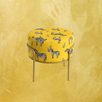 Tabouret d'art en fer imprimé animal repose-pieds design moderne pour salle de maquillage salon chambre à coucher