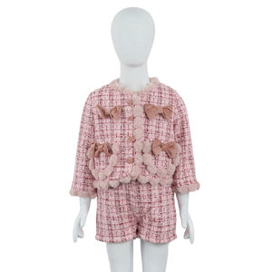 Vêtements de mode pour enfants de créateur, manteau, <span class=keywords><strong>jupe</strong></span> courte, ensemble deux pièces, tailleur <span class=keywords><strong>jupe</strong></span> en tweed pour filles - Product Image 1