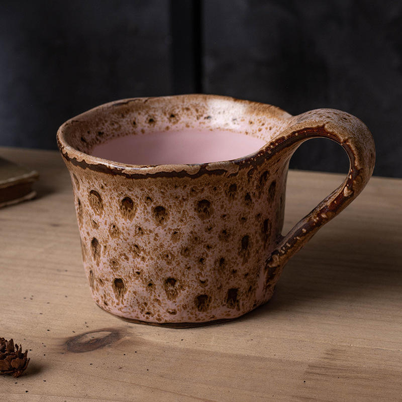 Mini tasse de petit-déjeuner cuite au four à motif léopard rose