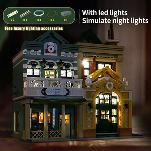 Moule King 16023 3096PCS Street View Serie Restaurant <span class=keywords><strong>français</strong></span> modèle de bloc de construction technique jouet éducatif Festival cadeau - Product Image 3