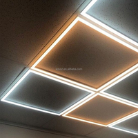 Plafonnier décoratif carré à LED, cadre à 4 barres, 3 options CCT 3000K 4000K 6500K, éclairage à économie d'énergie