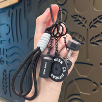 Porte-clés 3D en PVC en forme de disque de musculation avec impression sérigraphiée - Pendentif sportif et tendance pour voiture et sac