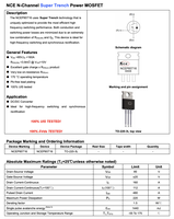 NCEP85T16 TRANSISTOR MOSFET/Composants électroniques Équivalent