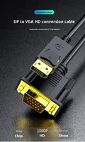 Câble VGA plaqué or de 1,8 m avec gaine en PVC et blindage tressé, résolution 1080P pour lecteur DVD, moniteur PC, projecteur - Utilisation au bureau et en salle de classe
