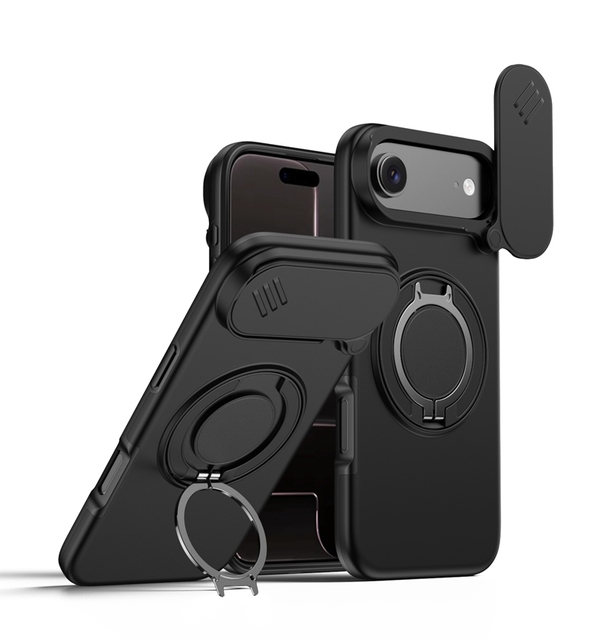 Premium Heavy Duty Rugged Armor Magnetic Bracket Case for iPhone Air With Slide Camera Shockproof Cover
