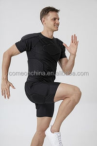 Chemises rembourrées hommes Compression Football <span class=keywords><strong>Rugby</strong></span> côtes poitrine épaule protecteur moto Baseball sport T-shirt chemises rembourrées - Product Image 2