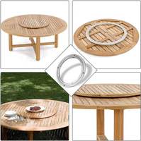 Plateau tournant en aluminium de 24 pouces avec roulements à billes à quatre points de contact sans engrenage, rotation à 360 degrés pour table à manger