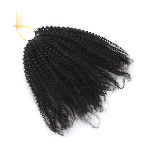 गर्म बिक्री 100 जी पुन: प्रयोज्य पंख क्रॉकेट ब्रेडिंग मानव बाल विस्तार 18 इंच पंख टिप क्रोकेट हेयर एक्सटेंशन किंकी कर्ली - Product Image 2