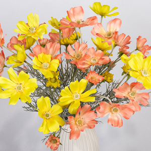 Fleur artificielle haut de gamme en tissu floqué <span class=keywords><strong>Cosmos</strong></span>, tige unique, simulation Galsang pour la décoration de la maison, de la chambre et les arrangements floraux de mariage - Product Image 1