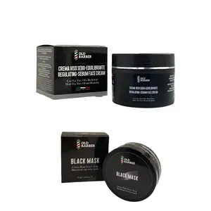 Erkekler için yüz kremi, siyah maske, İtalyan ürünü, 50ml, ferahlatıcı krem, 100ml, özel etiket