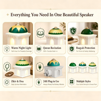 Lampe LED en plastique avec affichage du Coran, veilleuse islamique musulmane pour chambre à coucher, chevet d'enfant, cadeau du Ramadan, commande par bouton, prise EU/UK