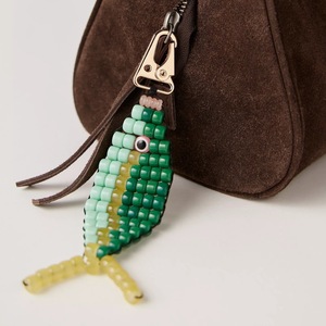 Best-Selling Beaded Fish Pendant Keychain Glass Beads DIY Bag Accessory Keychains Wholesale