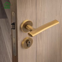 Poignée de porte moderne de luxe, modèles pour porte principale, poignée noire mate, ensemble de poignées pour porte en bois, poignée de porte en laiton massif vieilli, ensemble de serrures de porte