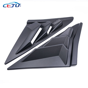 Cubierta de calcomanía de ventilación de persianas laterales de ventana trasera con aspecto de fibra de carbono negro ABS para <span class=keywords><strong>Honda</strong></span> <span class=keywords><strong>Civic</strong></span> <span class=keywords><strong>Type</strong></span> <span class=keywords><strong>R</strong></span> Hatchback 2020 2021 - Product Image 4