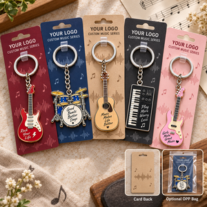Porte-clés personnalisés en métal pour instruments de musique (guitare, batterie, piano) – Alliage de zinc, faits à la main, objets d'art de collection, OEM ODM - Product Image 2