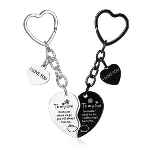 Porte-clés en acier inoxydable en forme de cœur avec motif floral, idéal pour les couples, les familles, ou comme cadeau d'anniversaire – Vente en gros - Product Image 5