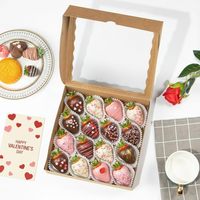 Boîte à pâtisserie en papier kraft sur mesure avec fenêtre transparente, boîte d'emballage alimentaire pour beignets, cake pops et desserts, accepte OEM ODM
