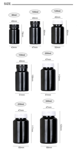 Tear Off Cap Grado alimenticio 200ml PET Tableta de alta calidad Cápsula Suplemento vitamínico Personalizar Botella de plástico negro - Product Image 3