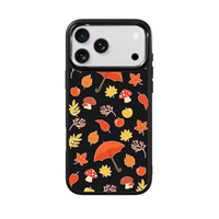 Coque de téléphone AG Feeling Black Edge avec motif floral doré pour iPhone 17, 17 Pro Max, 16 Pro, 15 – Coque magnétique