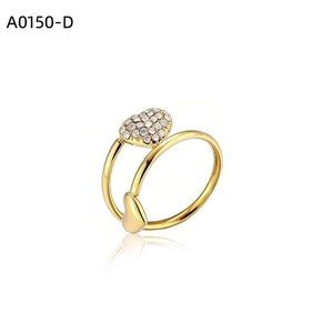 Amy Amy – bague à la mode en acier inoxydable avec strass en forme de cœur, bague Cocktail pour femmes, cadeau, usage quotidien, Style Glam A0150 - Product Image 2