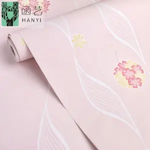 low price wall paper rolls children pink colour wall paper dinning room for baby girl room