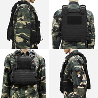 Gilet tactique d'extérieur multifonctionnel à dégagement rapide, imperméable, résistant à l'usure, en polyester 1000D, avec poches