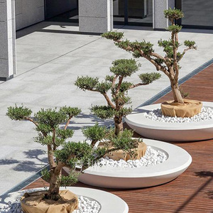 Fiberglass <b>Tree</b> <b>Planter</b> Bench Outdoor Modern Patio Furniture Circular Seat Durable Landscape Decor - Product Image 4