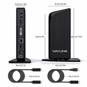 Nouveauté WAVLINK UG39PD1 13 <span class=keywords><strong>en</strong></span> 1 type-c triple moniteurs 4K HD Station d'accueil 1000/100/10Mbps Ethernet Win 10 11 moniteur - Product Image 3