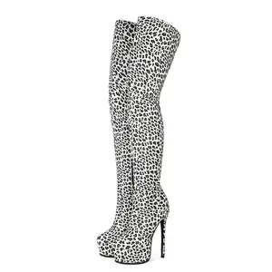 Commerci All'ingrosso caldi Night Club Delle Donne Della Piattaforma Sexy Pole Dancing Stripper Scarpe 15 centimetri Estremo Tacchi Alti Macchie Della Coscia Stivali Alti