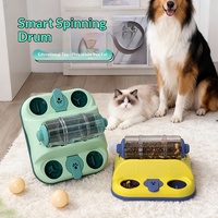 Jouet distributeur de nourriture rotatif carré en plastique pour chats et chiens, anti-ennui, mangeoire lente