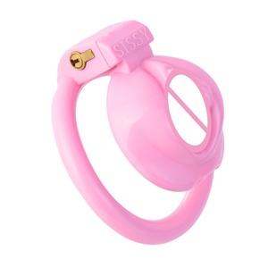 FRRK Pink Hard Plastic Chastity Cage Small Cock Device Pussy Shape Design Male Penis Lock Cock Rings Sex <b>Toys</b> <b>for</b> <b>Man</b> - Product Image 1