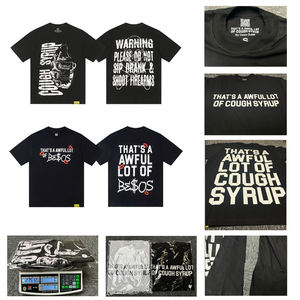 Camiseta de Hombre de Alta Calidad 100% Algodón con Estampado 'THAT'S A AWFUL LOT OF COUGH SYRUP 1:1', Manga Corta, Estilo Casual - Product Image 1