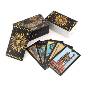 Cubierta de cartas de Tarot impermeable de plástico impresa personalizada Visionary 78 cartas de Tarot exquisitos oráculos tarjeta de juego de adivinación - Product Image 1