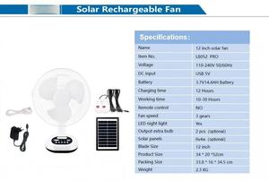 Achetez-en un, obtenez-en un gratuitement : Ventilateur solaire de haute qualité avec boîte colorée, ventilateur de table à charge solaire blanc - Product Image 2