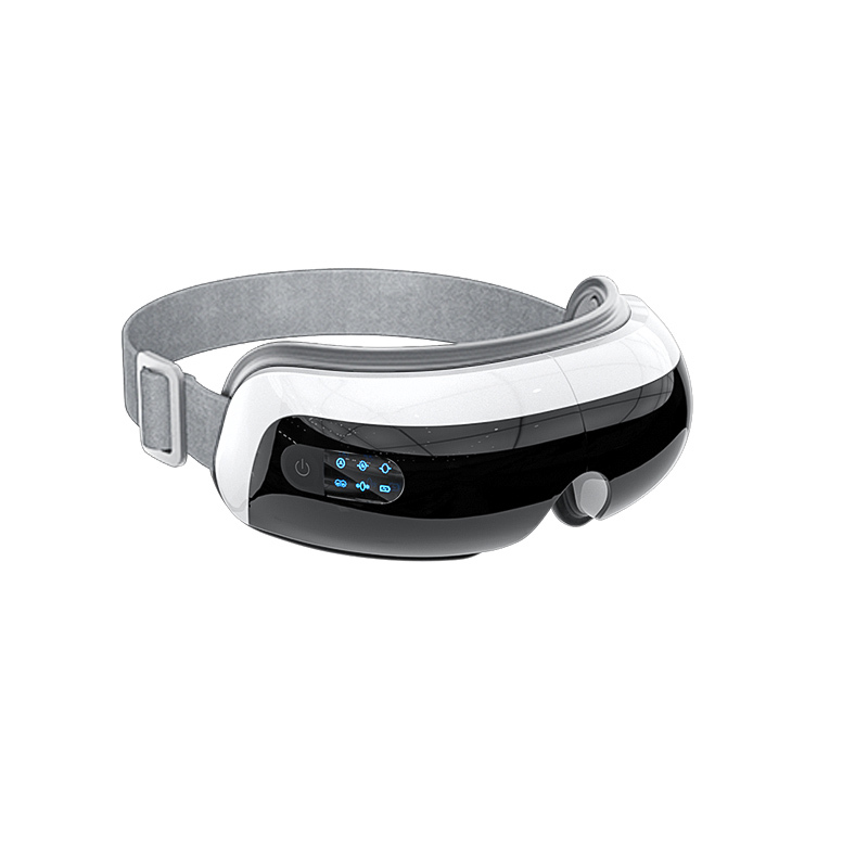 2024 Custom Portable Handheld Eye Massager Mask Heated Warm Care Vibration Massage Music Targeted Relief for Dark Circles