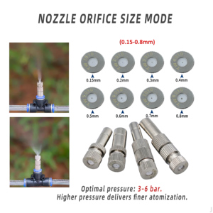 Dispositivos de Riego por Nebulización Ajustables, Kits de Atomización con Conectores en T, Boquillas de Plástico Manuales para Uso en Jardín - Product Image 3