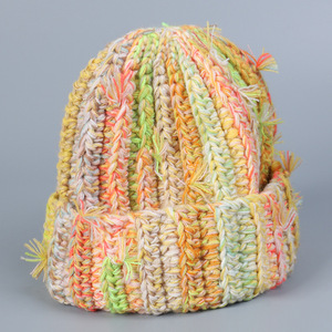 Bán buôn phụ nữ đau khổ sọ Beanie dày Crochet đan Mũ mù<span class=keywords><strong>a</strong></span> đông cho thời trang dạo phố, tùy chỉnh đầy màu sắ<span class=keywords><strong>c</strong></span> nhãn hip hop Beanies - Product Image 6