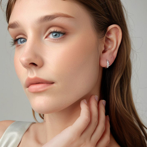 Pendientes de aro de espiga de <span class=keywords><strong>trigo</strong></span> Brillante De plata de ley 925 aros de espiga de <span class=keywords><strong>trigo</strong></span> brillantes de moda fina - Product Image 6