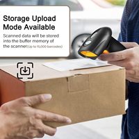 Escáner de Código de Barras de Mano para Supermercado EVAWGIB Serie 08 1D y 2D, Lector de Códigos de Barras QR, Bluetooth, Inalámbrico 2.4G e Interfaz USB con Cable