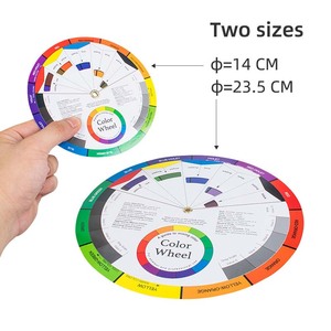 LISI Guide d'apprentissage des couleurs 14cm Outil d'enseignement de l'art Roue de couleurs pour le maquillage Palette de tableaux de mélange - Product Image 6