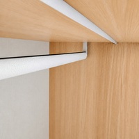Porte de placard en cuir stratifié de luxe 3-en-1 en tissu et aluminium, cadre de lit six portes pour placard en cuir