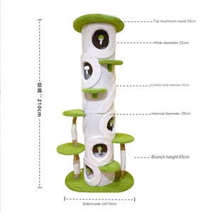 <span class=keywords><strong>Arbre</strong></span> à <span class=keywords><strong>chat</strong></span> personnalisable en sisal écologique, durable, <span class=keywords><strong>2m</strong></span> de haut, 2 niveaux, pour plusieurs chats, en carton - Product Image 5